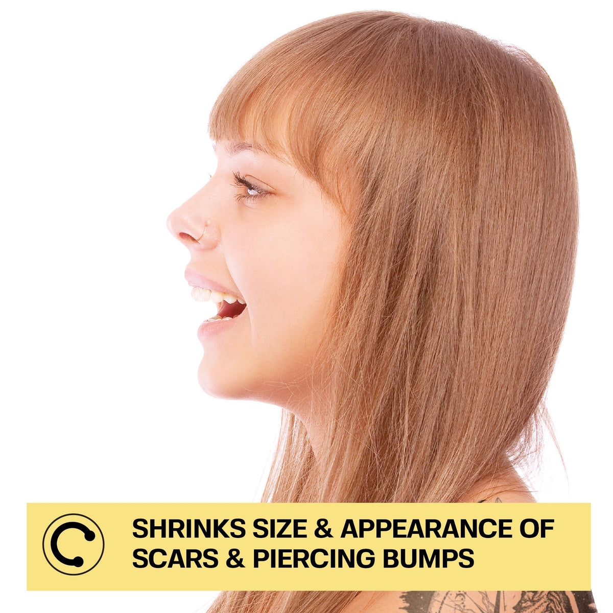 BASE LABORATORIES Piercing Bump Removal Solution application on ear