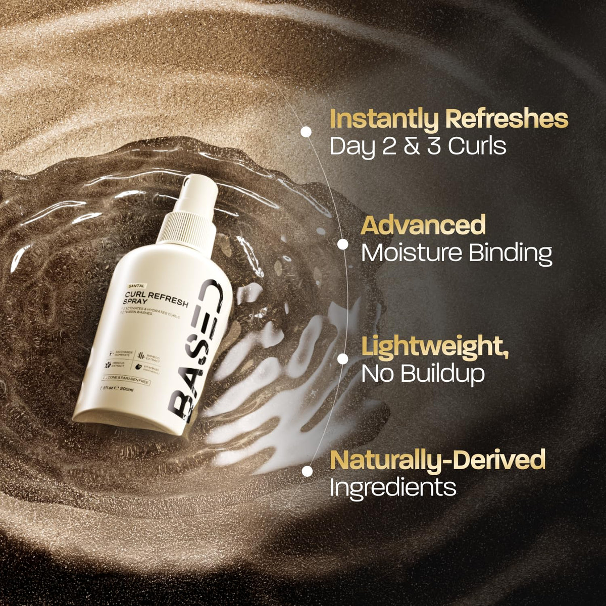 BASED BODYWORKS Curl Refresh Spray side view with label