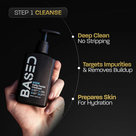 BASED BODYWORKS face wash bottle with Bamboo Charcoal