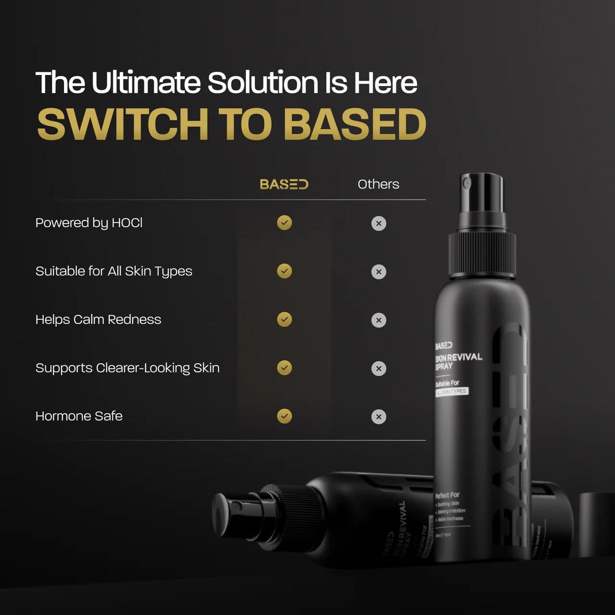BASED BODYWORKS Skin Revival Spray misting on skin