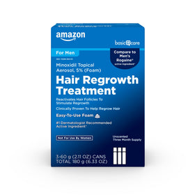 Basic Care Minoxidil Topical Aerosol 5% Foam front view