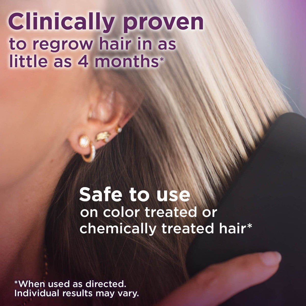 Basic Care Minoxidil Topical Solution 2% back view, ingredient list