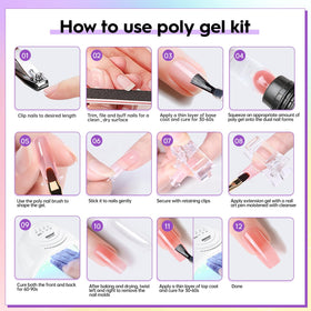 Basic nail art tools included in JEWHITENY kit