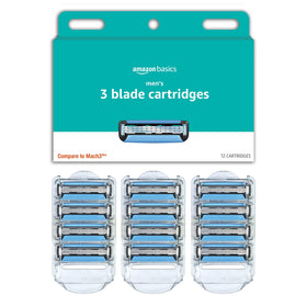 Basics 3-Blade Razor Refills pack with 12 cartridges
