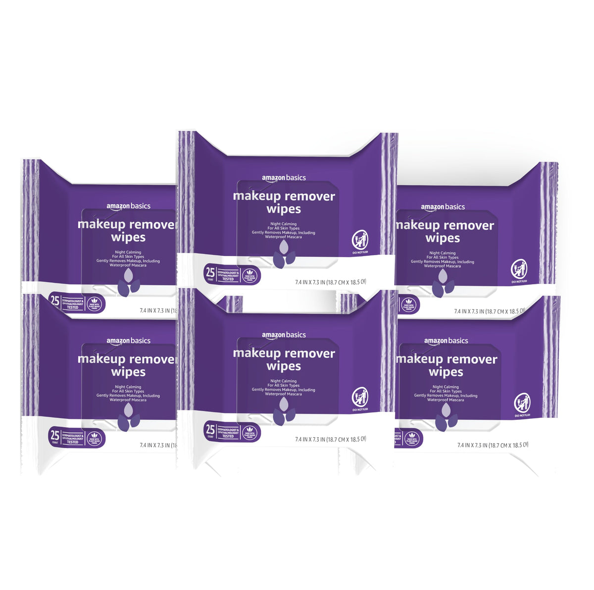 Basics Makeup Remover Wipes front view, 25-count pack