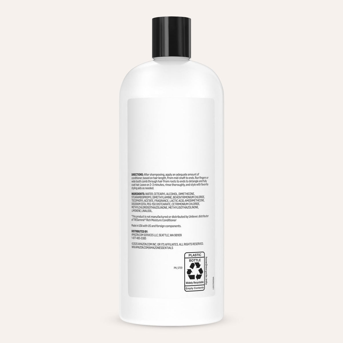 Basics Moisture Rich Conditioner 28 fl oz with ingredients list