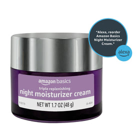 Basics Night Cream with a soft towel and flowers