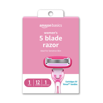 Basics Women's 5-Blade Razor front view with handle