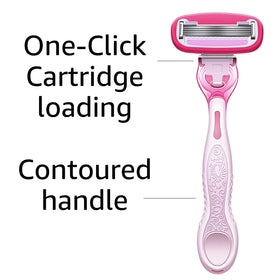 Basics Women's 5-Blade Razor packaging with handle and cartridges