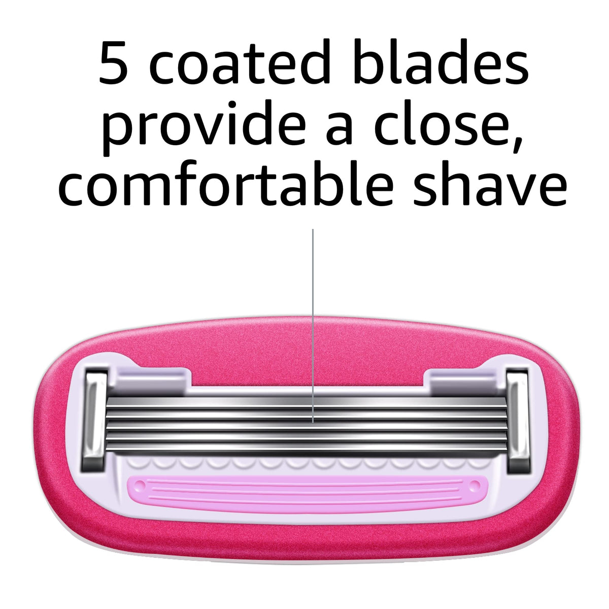 Basics Women's 5-Blade Razor side view showing curve-hugging design