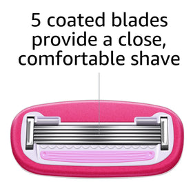 Basics Women's 5-Blade Razor side view showing curve-hugging design