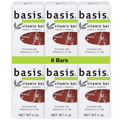 Basis Vitamin Bar Soap 4 oz pack view with six bars