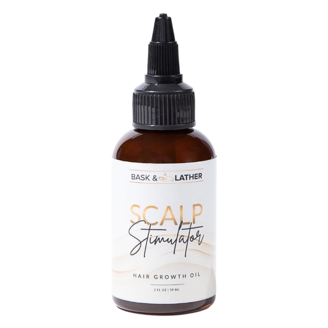 BASK & LATHER Scalp Stimulator Hair Growth Oil 2 Fl Oz front view