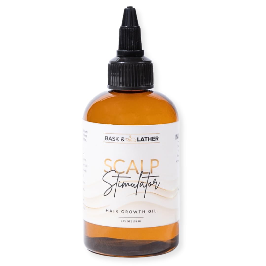 BASK & LATHER Scalp Stimulator Hair Growth Oil 4 Fl Oz front view