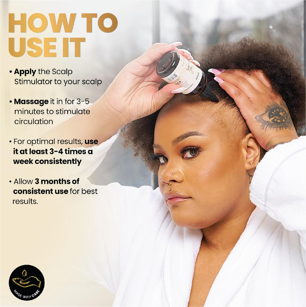 BASK & LATHER Scalp Stimulator Hair Growth Oil packaging details