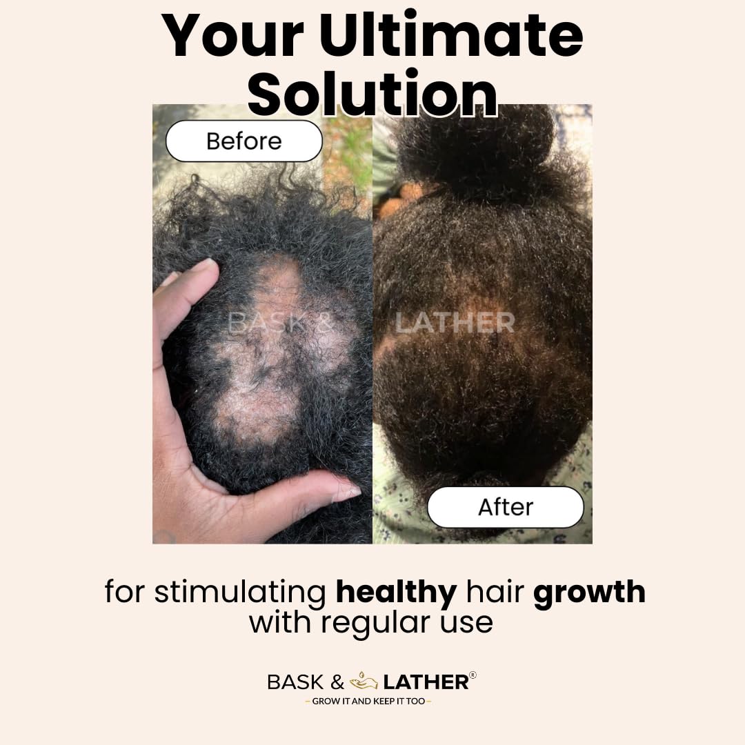 BASK & LATHER Scalp Stimulator Hair Growth Oil with natural ingredients