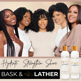 BASK & LATHER Strengthen Hair Shampoo 8 Fl Oz lifestyle scene
