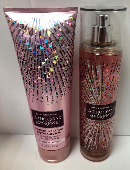 Bath & Body Works A Thousand Wishes Gift Set front view with mist and cream