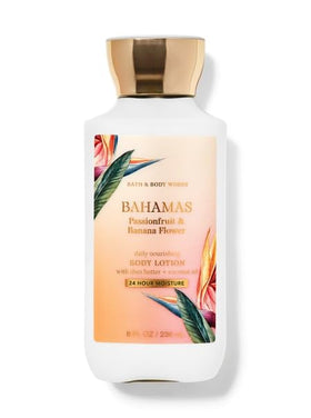 Bath & Body Works Bahamas Passionfruit and Banana Flower Body Lotion packaging and details