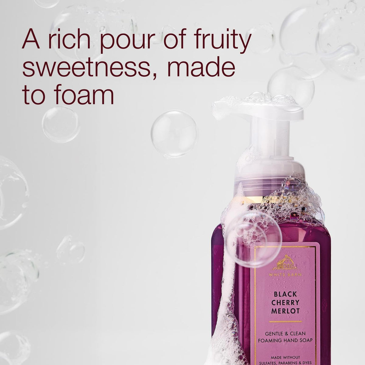 Bath & Body Works Black Cherry Merlot Foaming Hand Soap back view
