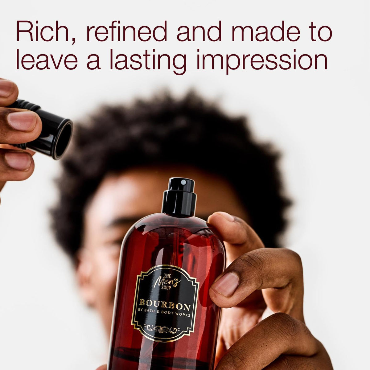 Bath & Body Works Bourbon Cologne back view showing ingredients