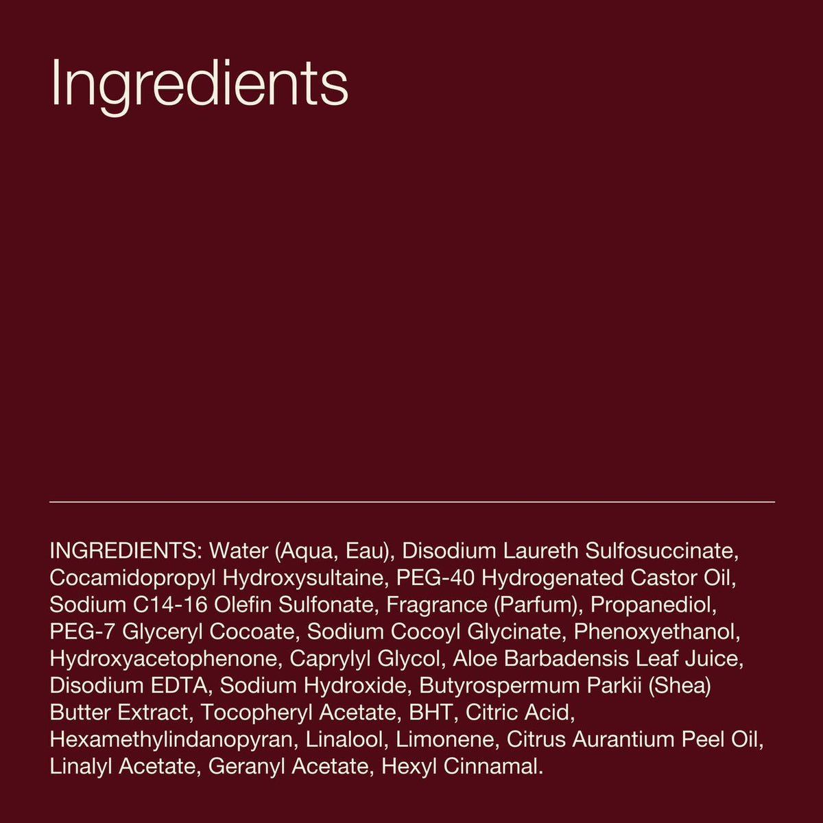 Bath & Body Works Champagne Toast Foaming Hand Soap ingredients list