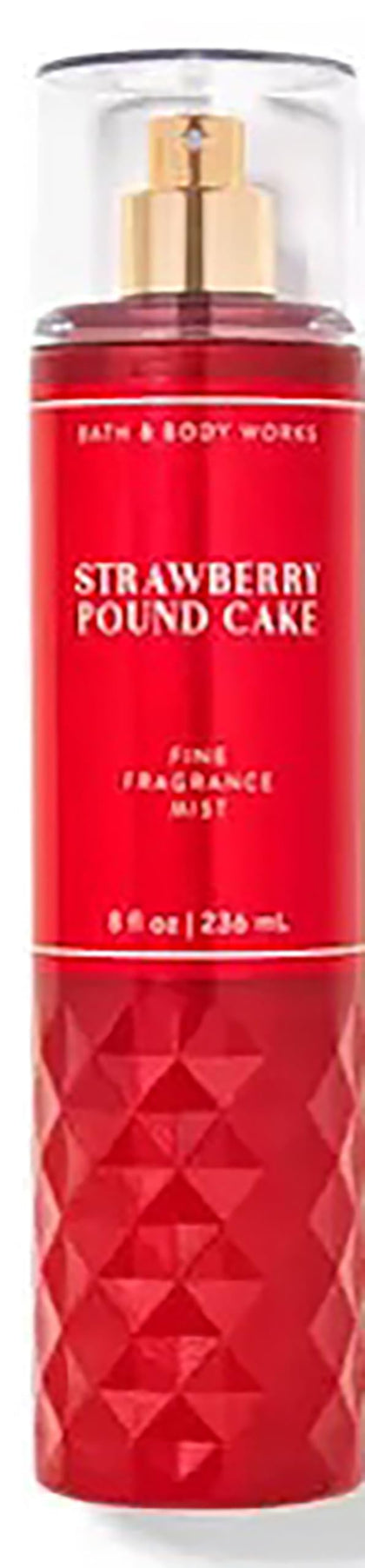 Bath & Body Works Fine Fragrance Body Spray Mist Strawberry Pound Cake 236 mL front view