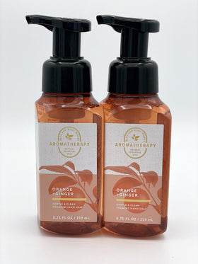 Bath & Body Works Gentle & Clean Foaming Hand Soap Aromatherapy Orange Ginger front view