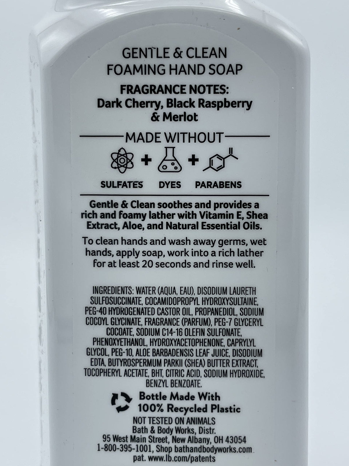 Bath & Body Works Gentle Foaming Hand Soap Black Cherry Merlot packaging