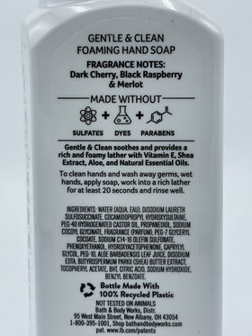 Bath & Body Works Gentle Foaming Hand Soap Black Cherry Merlot packaging