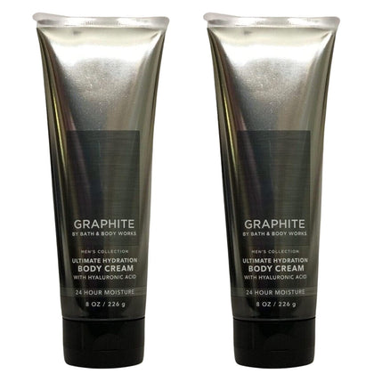 Bath & Body Works Graphite Ultimate Hydration Body Cream 2 Pack front view