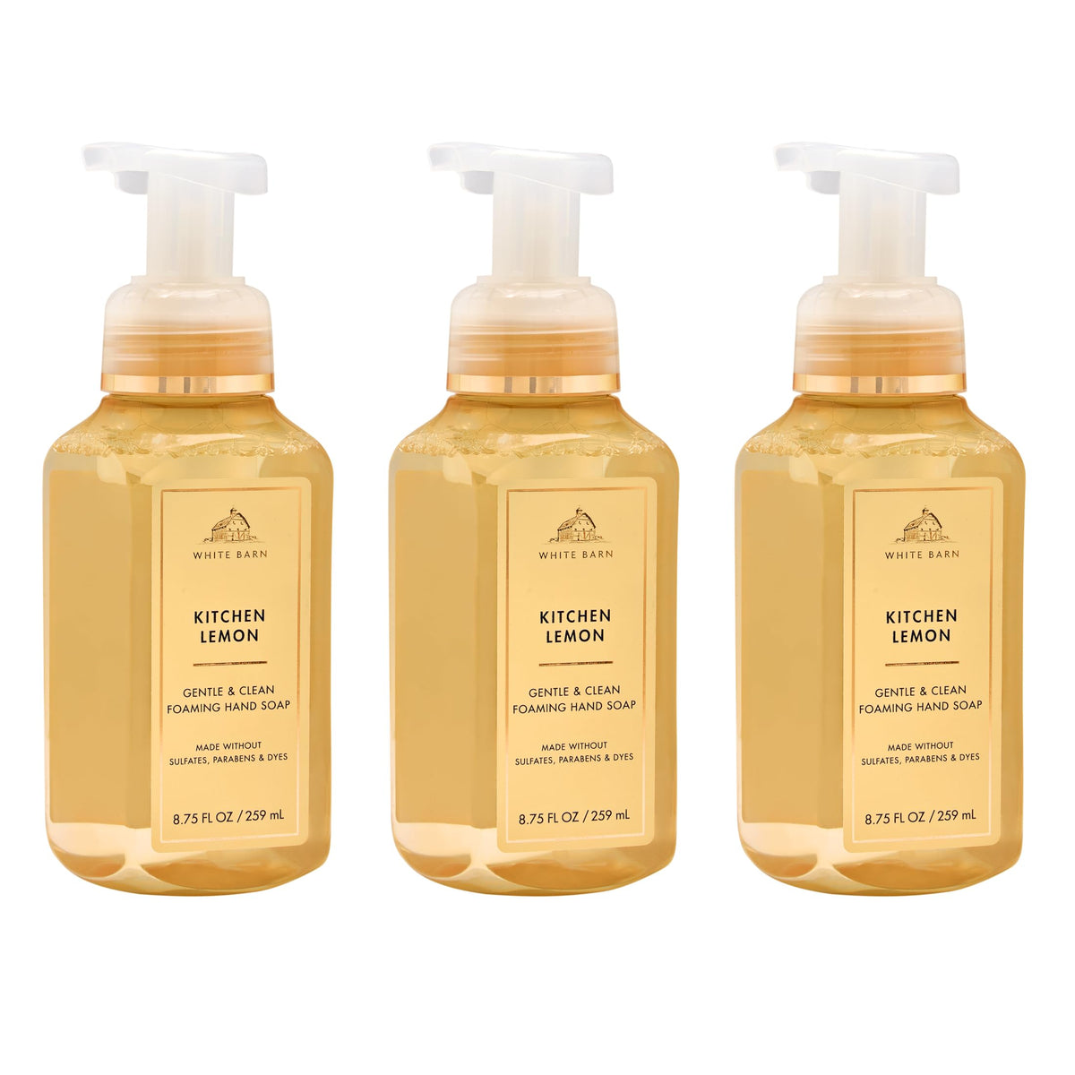 Bath & Body Works Kitchen Lemon Foaming Hand Soap 3-Pack front view