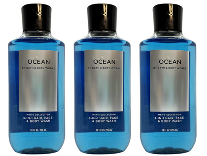 Bath & Body Works Ocean 3-in-1 Hair & Body Wash 10 Oz bottle front view