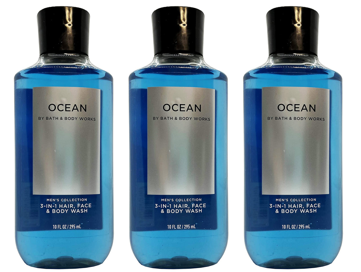 Bath & Body Works Ocean 3-in-1 Hair & Body Wash 10 Oz bottle side view