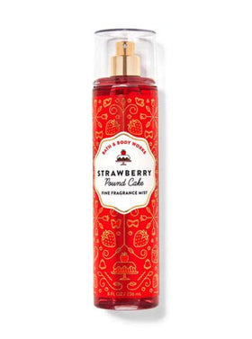 Bath & Body Works Strawberry Pound Cake Fragrance Mist packaging design