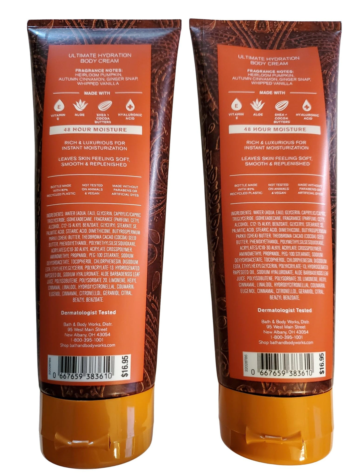Bath & Body Works Sweet Cinnamon Pumpkin body cream back view