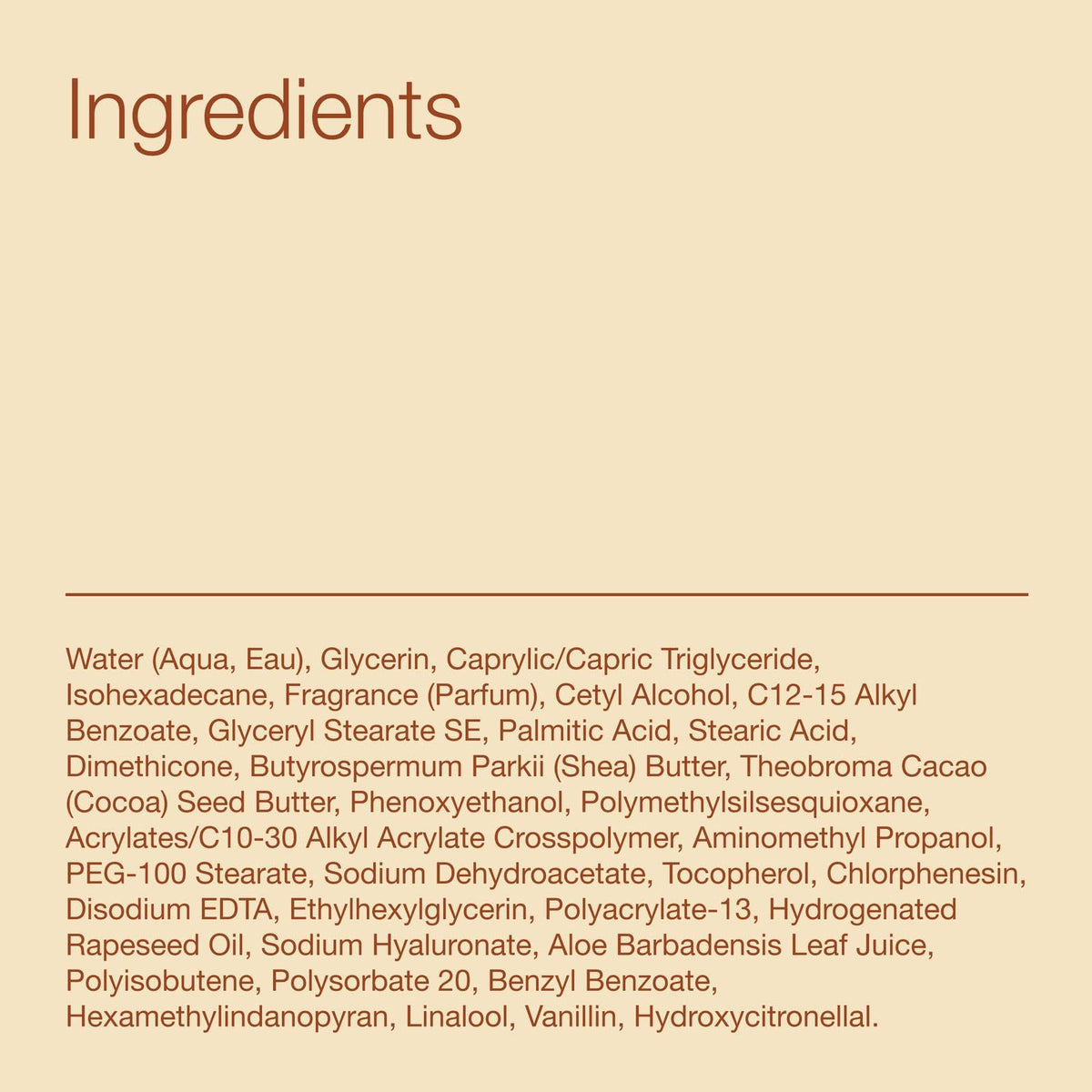 Bath & Body Works Warm Vanilla Sugar Body Cream packaging details