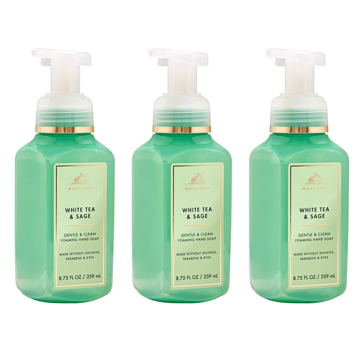 Bath & Body Works White Tea & Sage Foaming Hand Soap front view