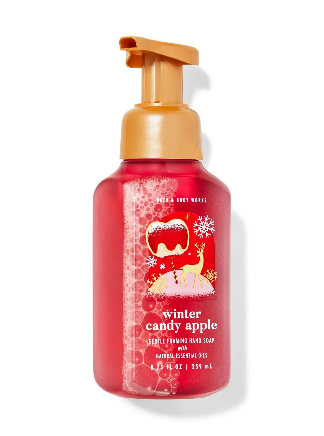 Bath & Body Works Winter Candy Apple Gentle Foaming Hand Soap back view