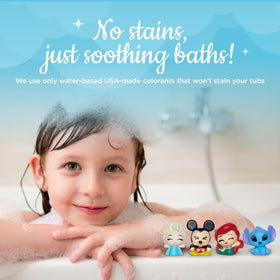 Bath bomb fizzing in a tub with bubbles