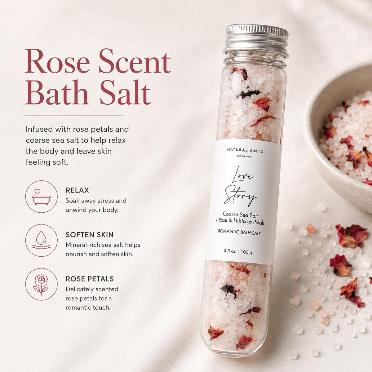 Bath salt tube from NATURAL AMOR Spa Gift Set