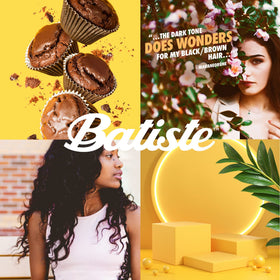 Batiste Dark Dry Shampoo bottle with bergamot and vanilla scent notes