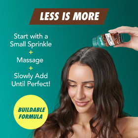 Batiste Dark Powder Dry Shampoo application on dark hair