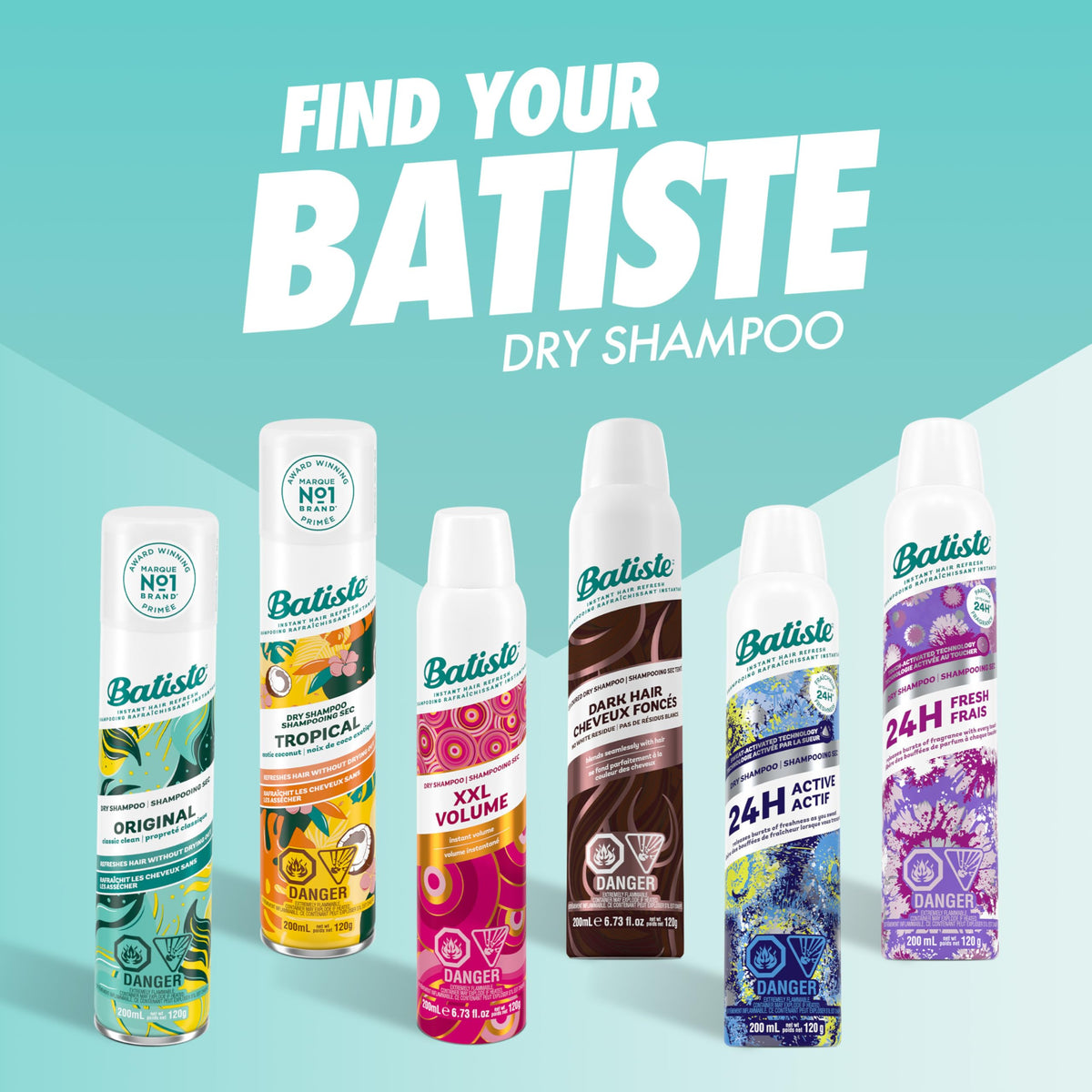 Batiste Dry Shampoo Medium Brunette in a bathroom setting