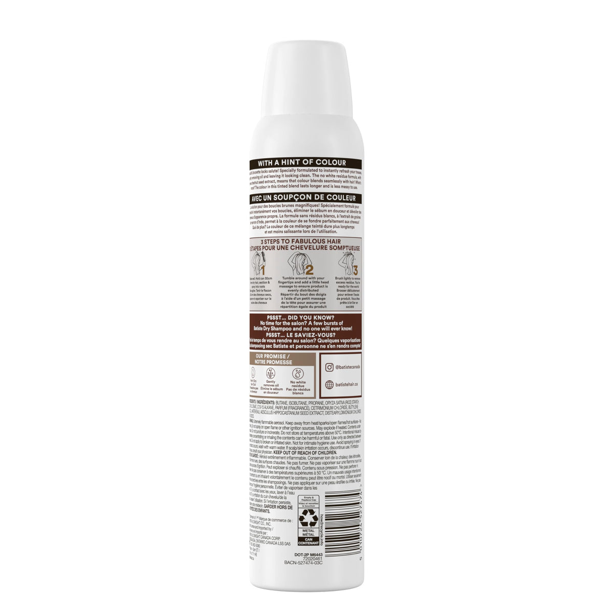 Batiste Dry Shampoo Medium Brunette on a vanity