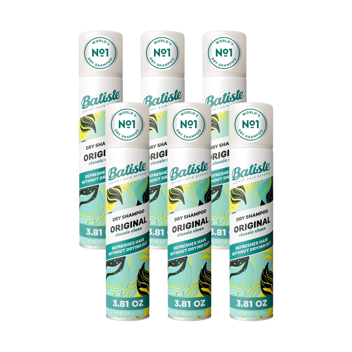 Batiste Dry Shampoo Original 200 ml pack of 6 front view