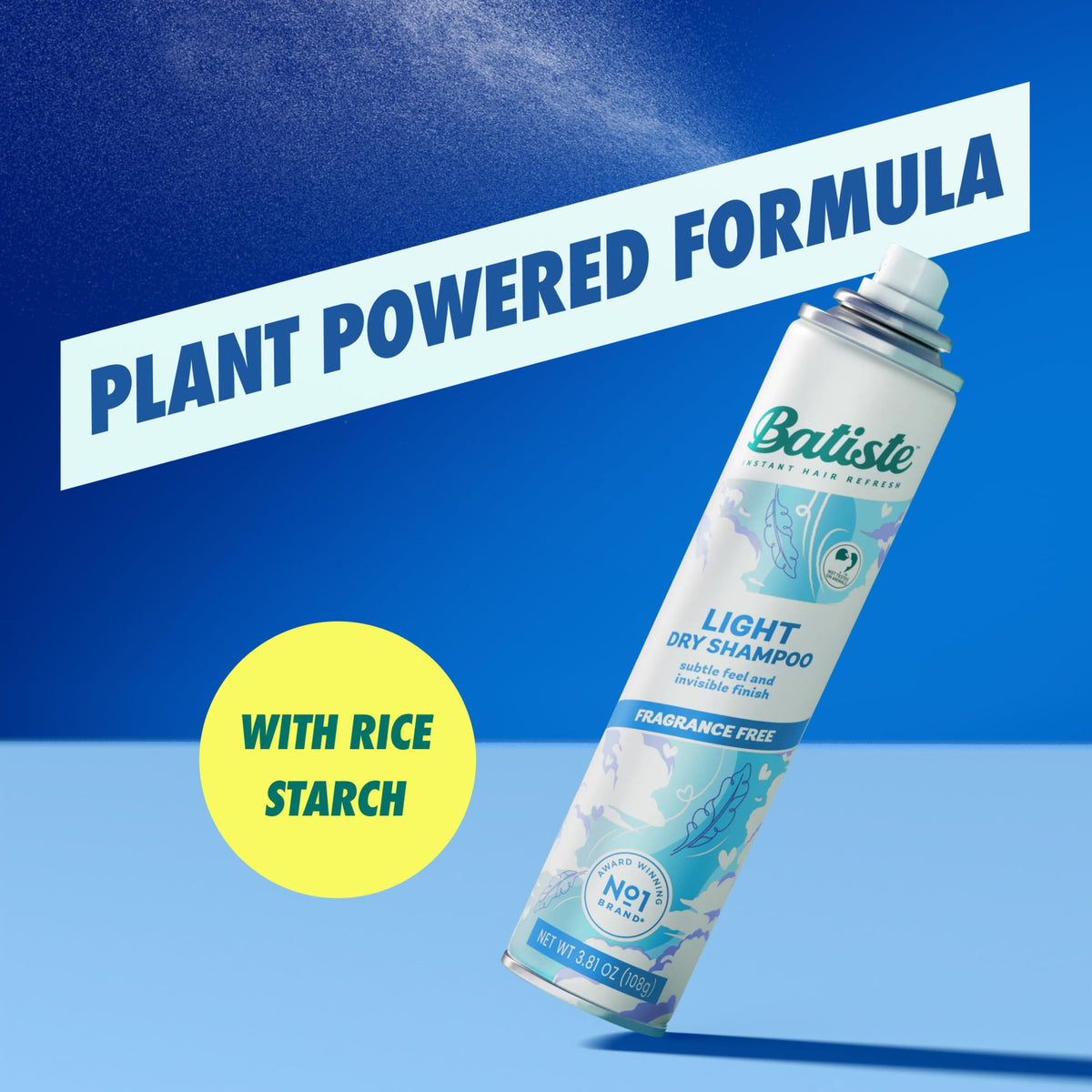 Batiste Light Dry Shampoo Unscented 3.81 Oz packaging details