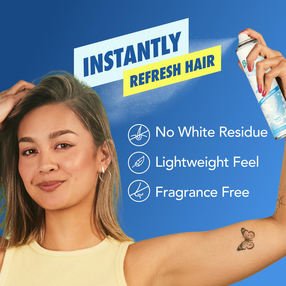 Batiste Light Dry Shampoo Unscented 3.81 Oz side view