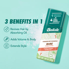 Batiste Powder Dry Shampoo Simply Bare showing powder dispenser