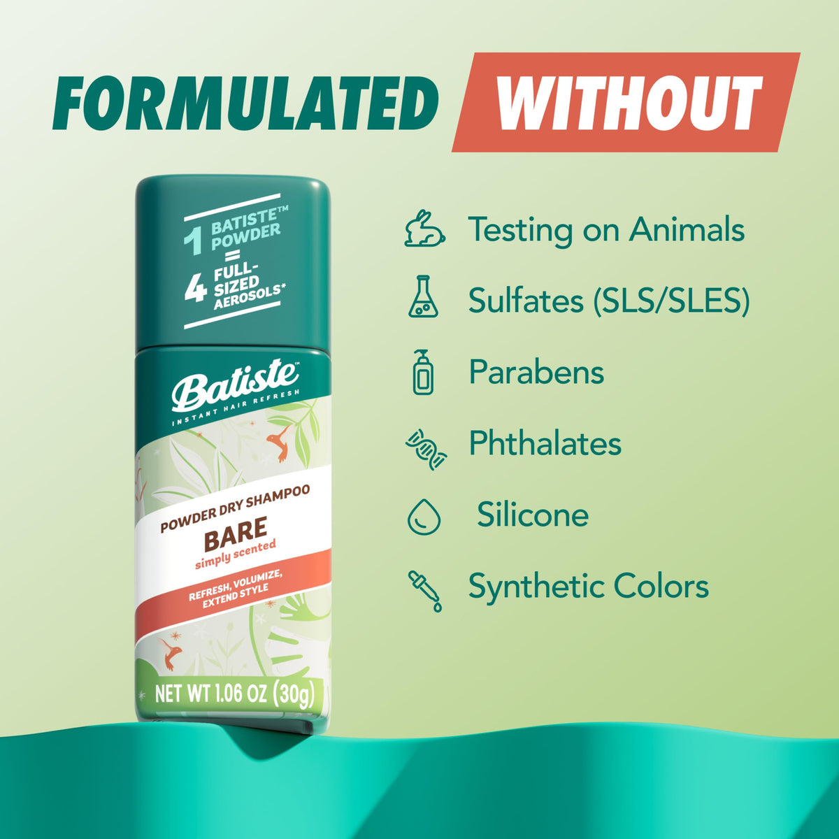 Batiste Powder Dry Shampoo Simply Bare side view